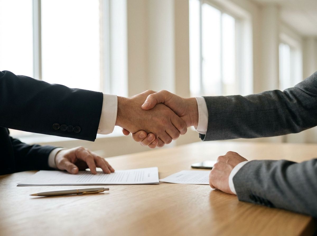Apretón de manos tras un acuerdo de asesoramiento laboral
